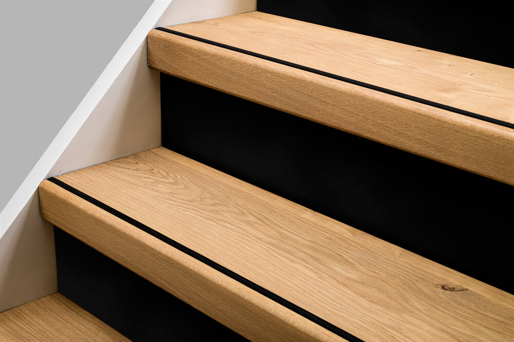 Traprenovatie Complete set 15 eiken overzettreden (2 Kwart draai) Rustiek A