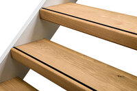 Traprenovatie open trap complete set 15 eiken overzettreden (Recht) Rustiek A