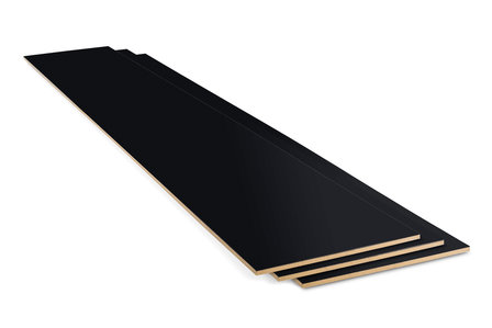 Stootbord zwart hpl 20 x 140 cm