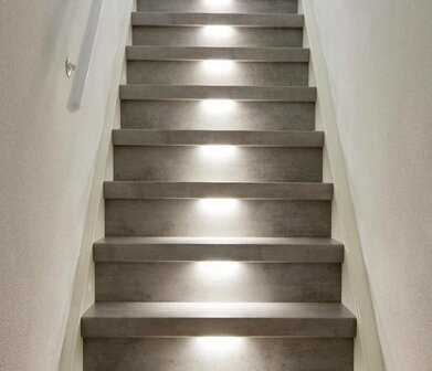Trapverlichting 15cm incl. onderlat. Complete set