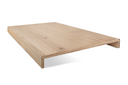 Dubbele eiken Overzettrede 60 x 100 cm zonder antislip Rustiek A