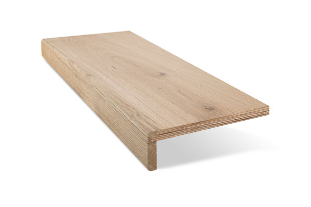 Enkele eiken Overzettrede 30 x 100 cm zonder antislip Rustiek A