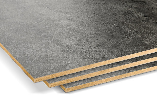 ingezoomd dubbel stootboord van cpl materiaal in de kleur donker beton 40x90cm