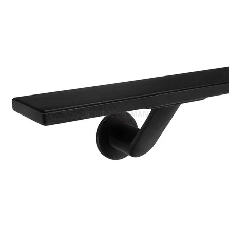 Trapleuning zwart vierkant 40*10 incl. dragers TYPE T7