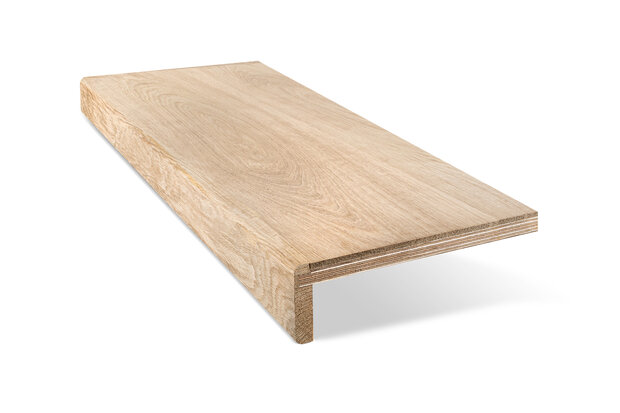 Enkele eiken Overzettrede 30 x 100 cm zonder antislip Rustiek A