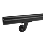 Trapleuning zwart rond incl. dragers TYPE T7